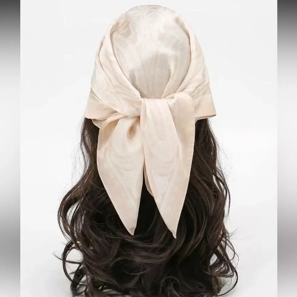 Cream Paisley Headscarf N1402